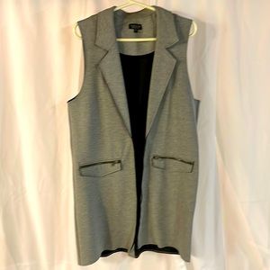 TopShop grey long vest. Size 10